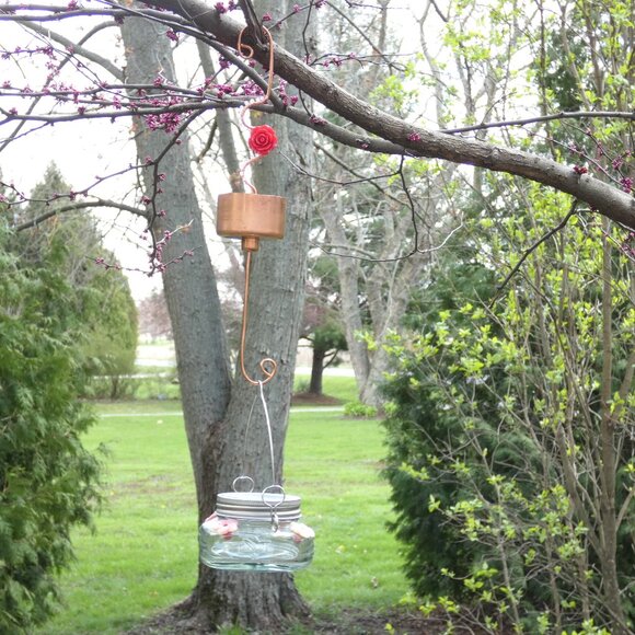 Copper Ant Moat for Oriole Feeder Hummingbird Feeder Yard Art Garden Decoration - Picture 4 of 8
